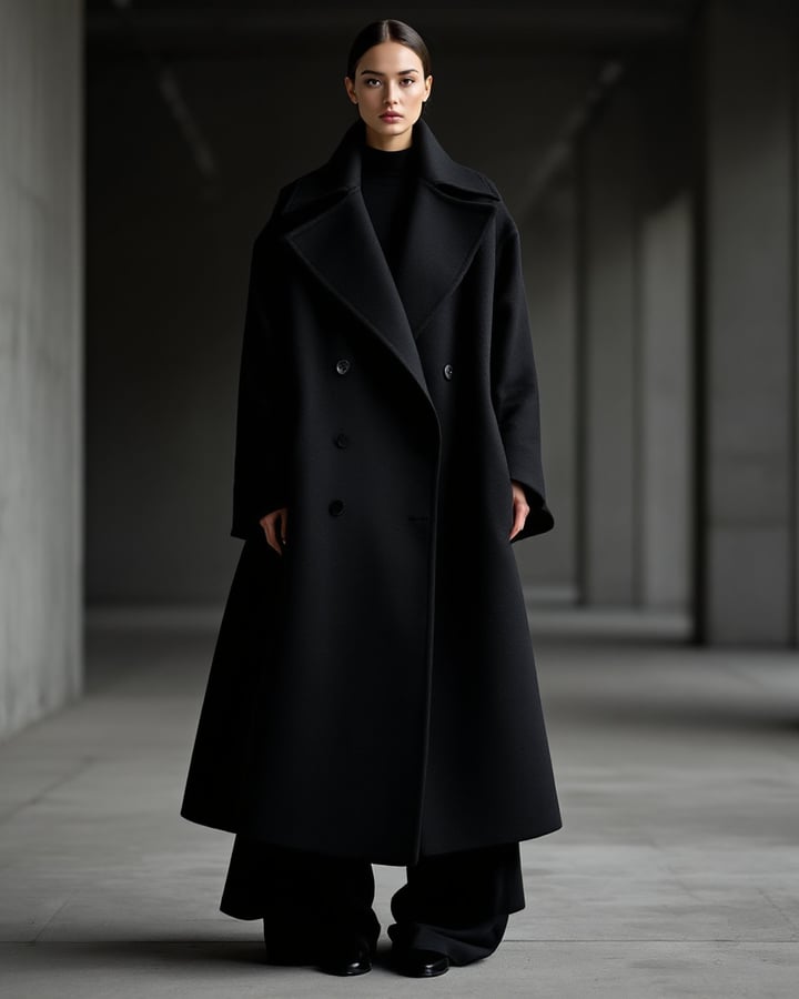 Sculptural Wool Coat