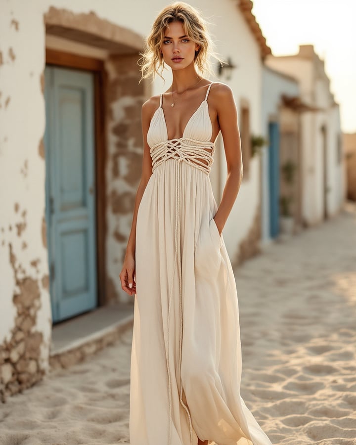 Alentejo Rope Harness Maxi Dress