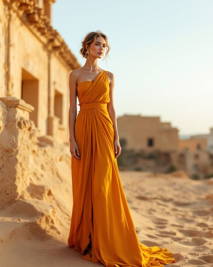 Capitoline Toga Wrap Gown