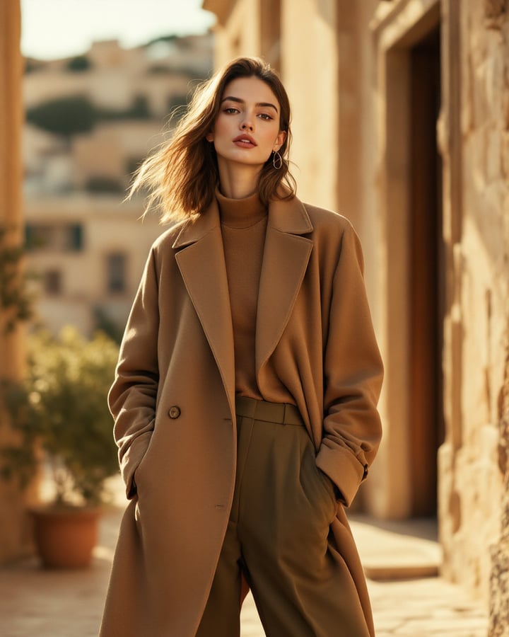 Colonnade Camel Overcoat Ensemble