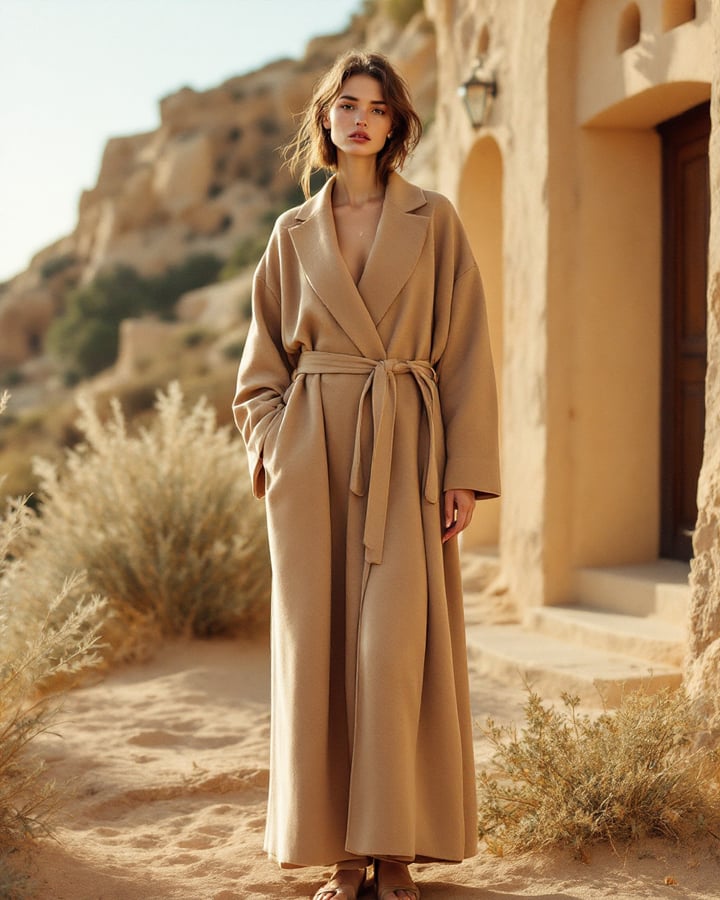 Quadrilatero Cashmere Wrap Robe Coat